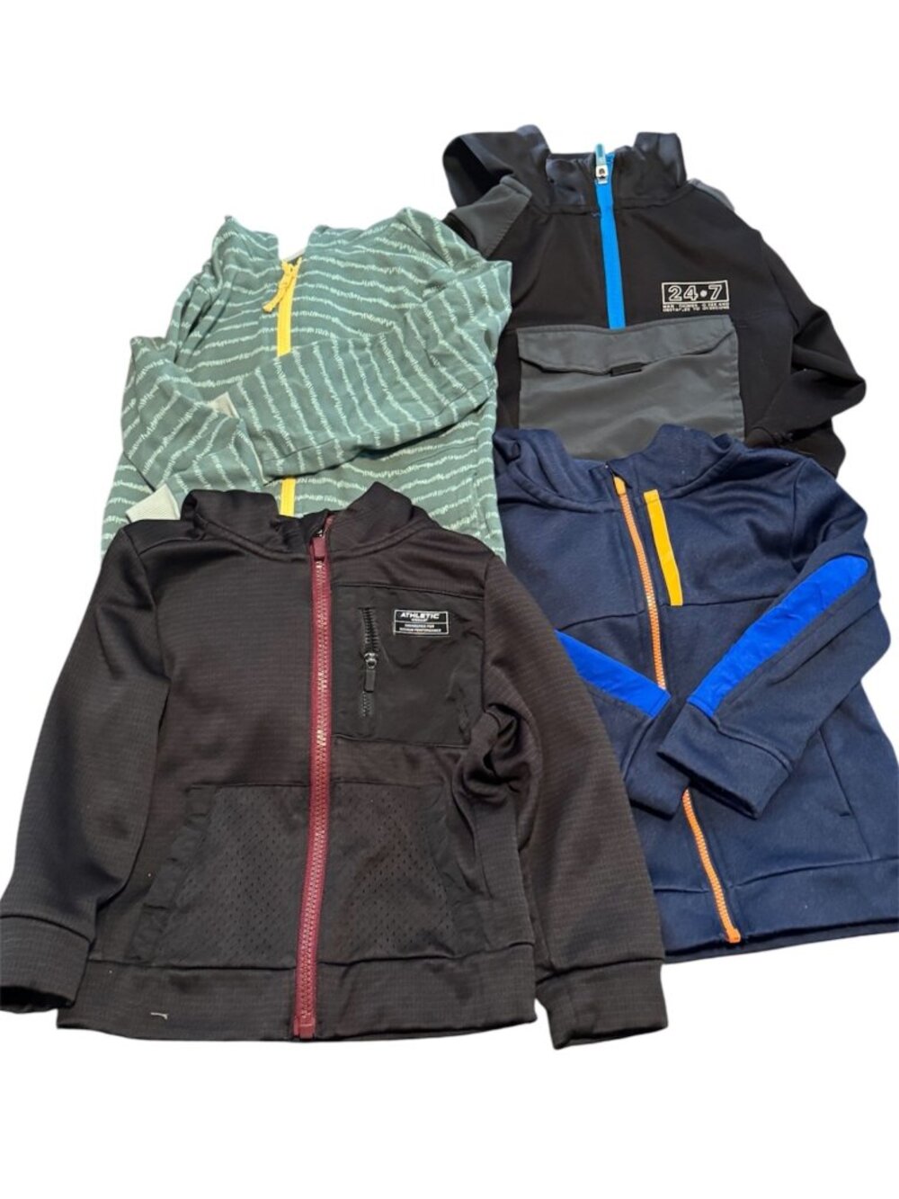 Toddler Boys Hoodie Jacket Bundle Size 3T Athletic Zip-Up Sweatshirts 4 Pack